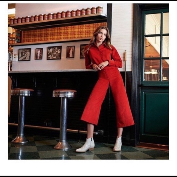 Corduroy Cropped Wide Leg  Pant - Picture 1 of 13